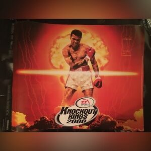 Muhammed ali ea sports knockout kings 2000 poster. Used. Has rips tears and